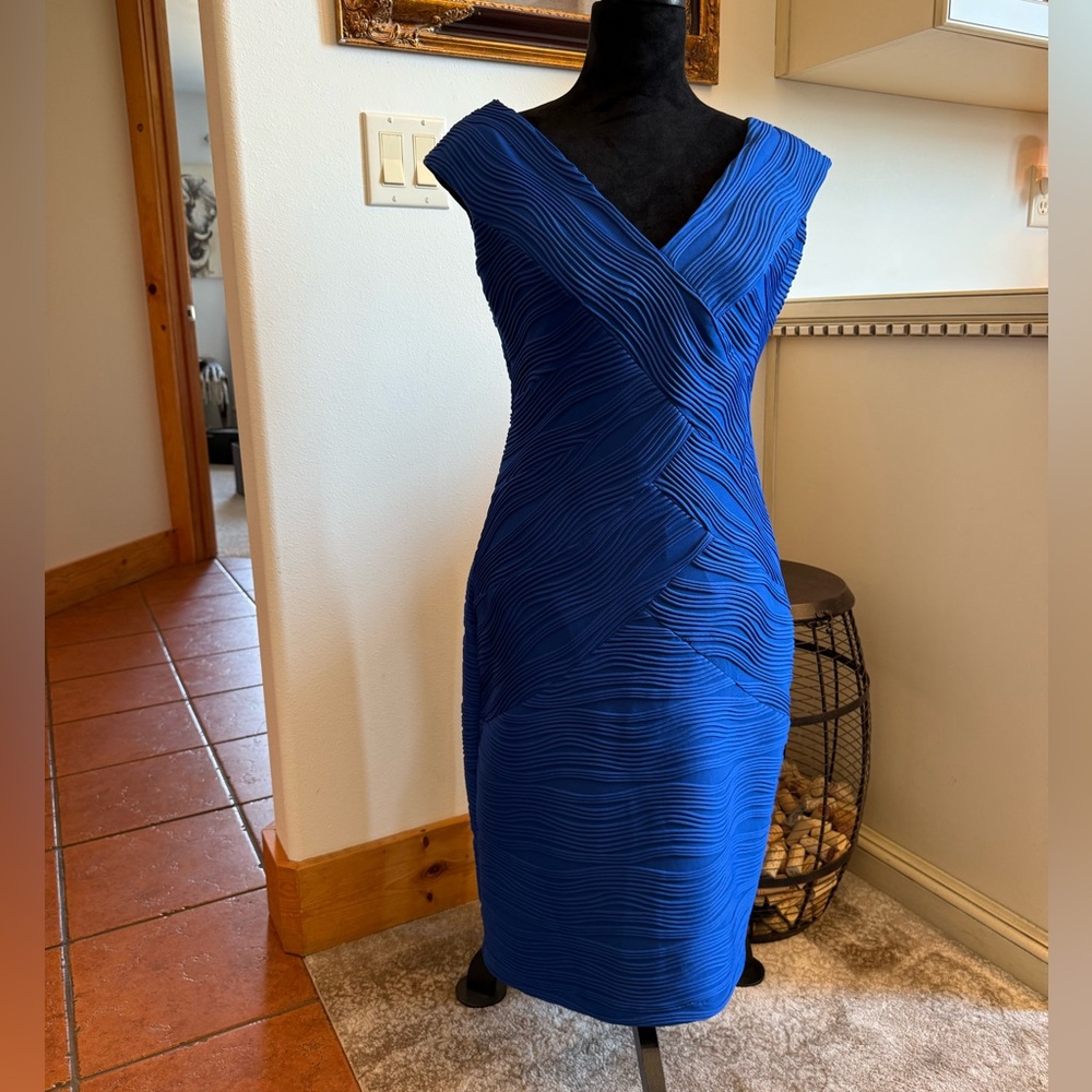 Joseph Ribkoff Royal Blue Textured Midi Dress